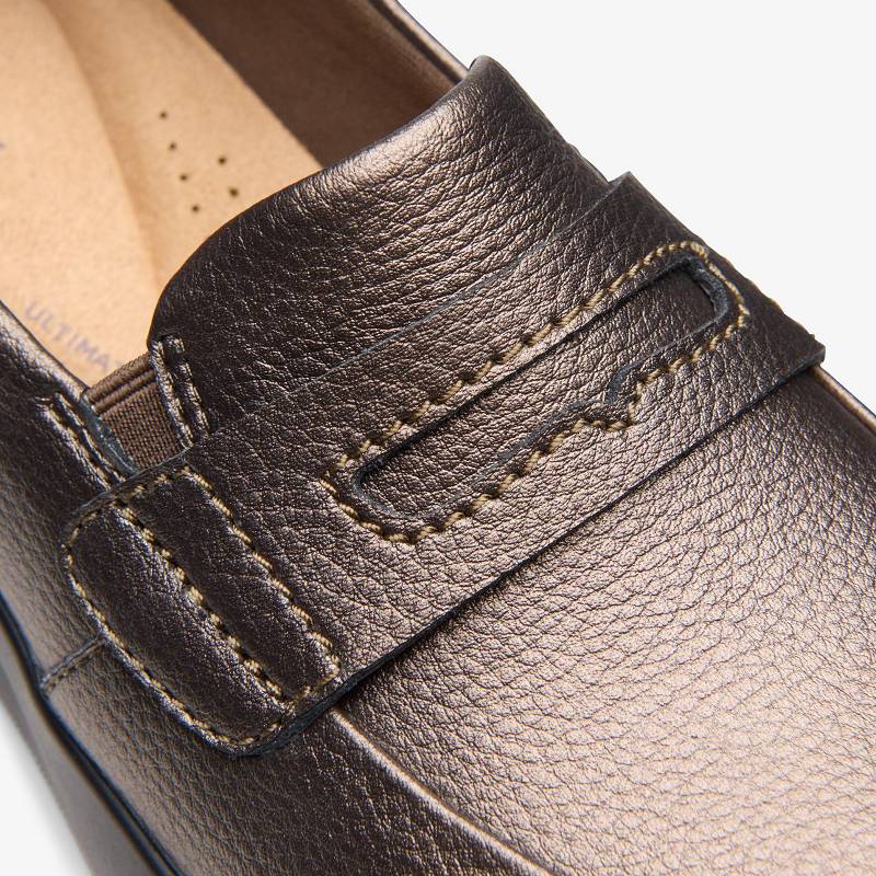 Clarks Ellowyn Penny καφε μεταλλικός | CLKS-85009